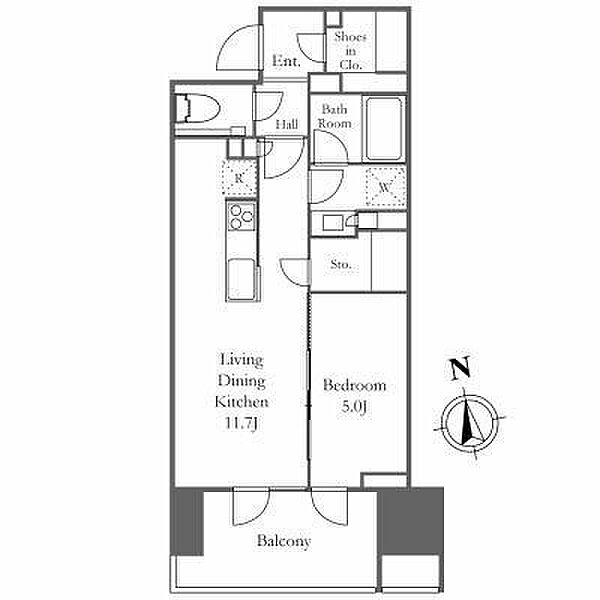 プラウド新宿牛込柳町 ｜東京都新宿区原町3丁目(賃貸マンション1LDK・2階・43.42㎡)の写真 その2