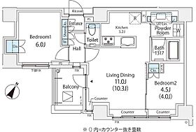 オークプレイス目黒行人坂  ｜ 東京都目黒区下目黒1丁目（賃貸マンション2LDK・3階・55.89㎡） その2