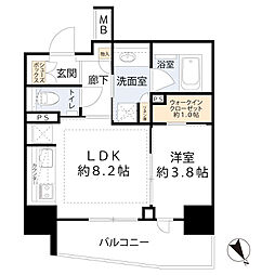 ザ・パークハウス赤羽フロント 1LDKの間取図画像