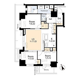 ミッドレジデンス文京 3LDKの間取図画像
