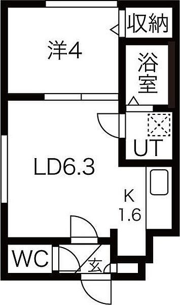 Tulpe平岸 203｜北海道札幌市豊平区平岸三条9丁目(賃貸マンション1LDK・2階・27.89㎡)の写真 その2