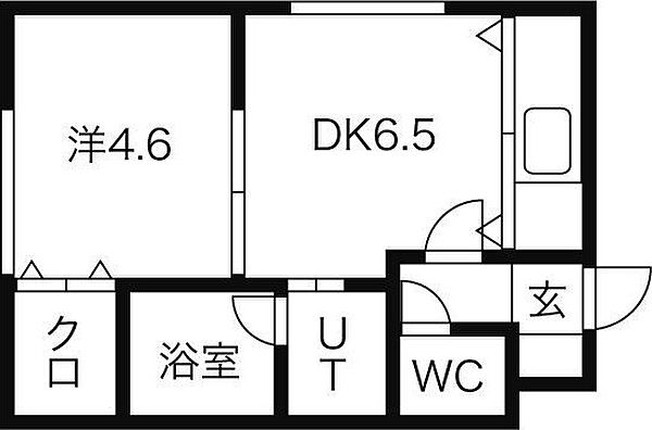 ブランノワール発寒610 202｜北海道札幌市西区発寒六条10丁目(賃貸マンション1DK・2階・27.28㎡)の写真 その3