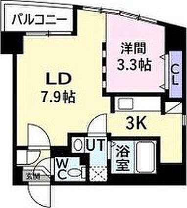 PRIVE菊水 503｜北海道札幌市白石区菊水一条4丁目(賃貸マンション1LDK・5階・33.26㎡)の写真 その2