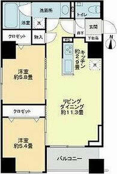 モンドミオ札幌近代美術館 806｜北海道札幌市中央区北一条西19丁目(賃貸マンション2LDK・8階・54.62㎡)の写真 その3