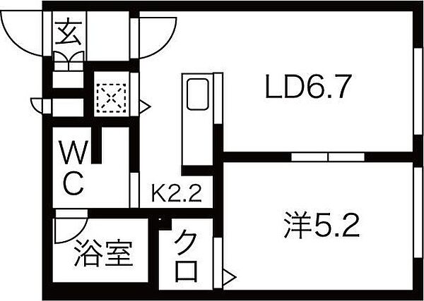 ブランノワールDECO 206｜北海道札幌市東区北十四条東9丁目(賃貸マンション1LDK・2階・32.13㎡)の写真 その3