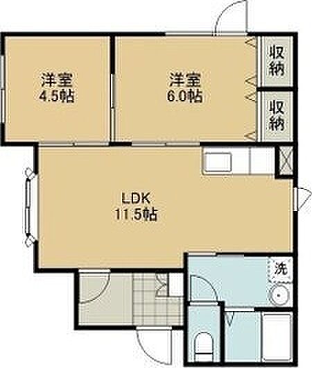 シュプレム菊水 201｜北海道札幌市白石区菊水四条1丁目(賃貸アパート2LDK・3階・52.28㎡)の写真 その2