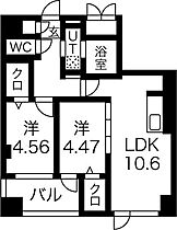 MODENA SIAN(モデナシアン) 305 ｜ 北海道札幌市中央区南六条西12丁目1301-3（賃貸マンション2LDK・3階・48.18㎡） その2