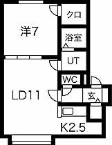 シルキー菊水 107 ｜ 北海道札幌市白石区菊水八条3丁目2-2（賃貸アパート1LDK・2階・43.74㎡） その2