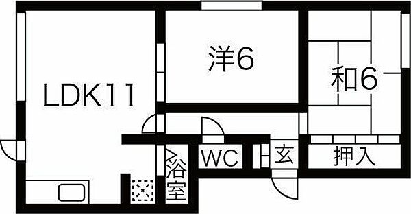 まきば草 102｜北海道札幌市北区北三十二条西9丁目(賃貸アパート2LDK・2階・48.60㎡)の写真 その3