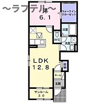 埼玉県所沢市若狭3丁目2346-6（賃貸アパート1LDK・1階・50.13㎡） その2