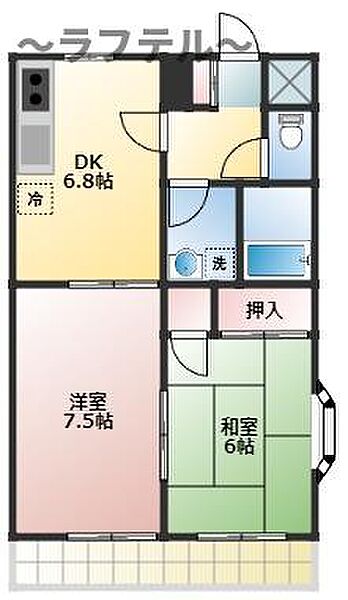 埼玉県所沢市緑町4丁目(賃貸アパート2DK・3階・47.20㎡)の写真 その2