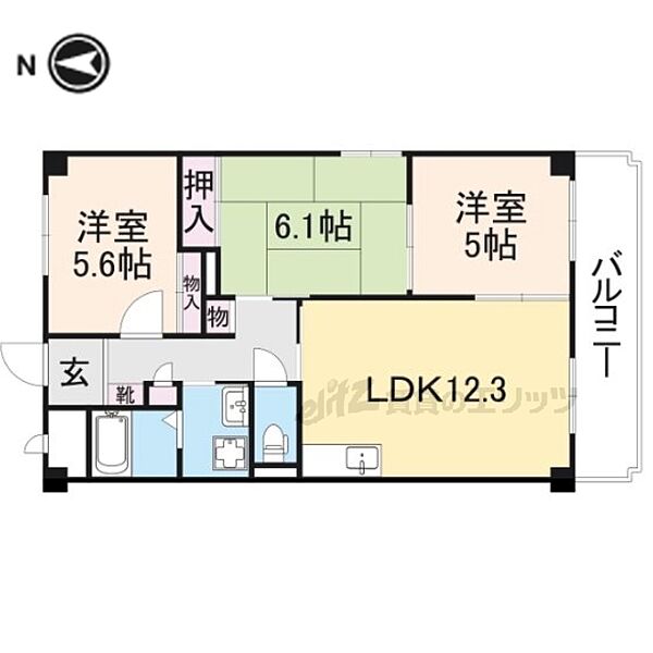 奈良県香芝市瓦口(賃貸マンション3LDK・6階・67.20㎡)の写真 その2