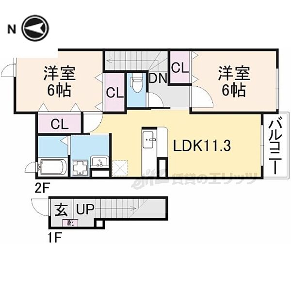 アクティフ　ジェルメI 203｜奈良県五條市釜窪町(賃貸アパート2LDK・2階・58.48㎡)の写真 その2