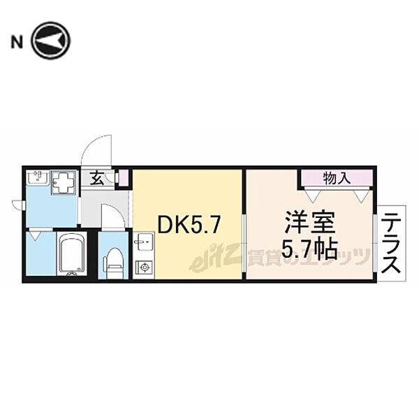 ピリポ八木 105｜奈良県橿原市八木町１丁目(賃貸アパート1DK・1階・28.50㎡)の写真 その2