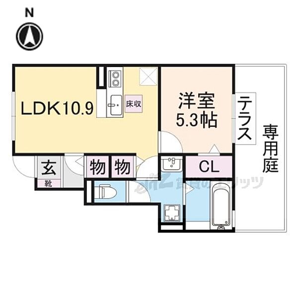 奈良県大和高田市大字築山(賃貸アパート1LDK・1階・41.37㎡)の写真 その2