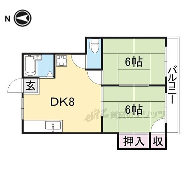 ハイツヨネダ 301｜奈良県天理市田部町(賃貸アパート2DK・3階・30.60㎡)の写真 その2