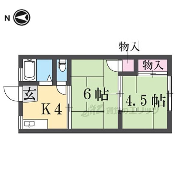 奈良県奈良市大宮町4丁目(賃貸アパート2K・2階・30.00㎡)の写真 その2