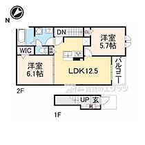 フォレ・リヴェールI 201 ｜ 奈良県大和郡山市新町（賃貸アパート2LDK・2階・56.44㎡） その2