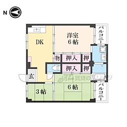 ビレッジハウス見瀬1号棟 3DKの間取図画像