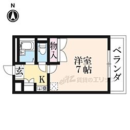 レオパレスエスパールビラ 1Kの間取図画像