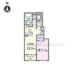 ライラック 1LDKの間取図画像