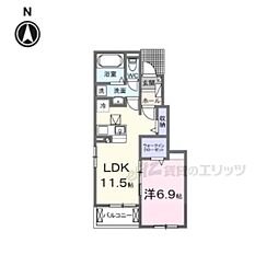 カーサ セレノ 1LDKの間取図画像
