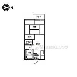 マンション三四四A 1DKの間取図画像