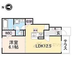 ミモザ 1LDKの間取図画像