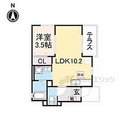 カサブランカ 1LDKの間取図画像
