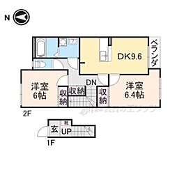 パティオ・リッチモンドW 2DKの間取図画像