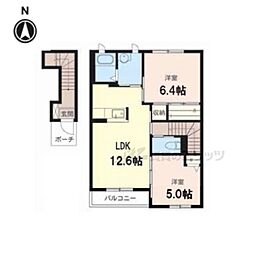 フェリーチェC 2LDKの間取図画像