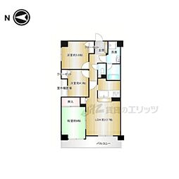シャルマンコーポ桜井2 3LDKの間取図画像