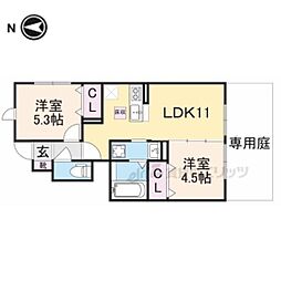 ノヴルラフィーネ 2LDKの間取図画像