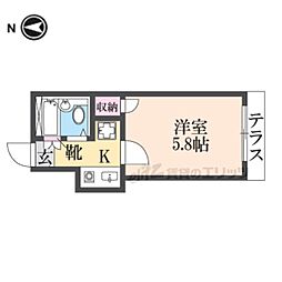 レオパレス美國 1Kの間取図画像