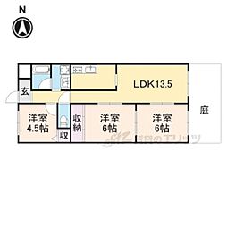 メゾン東中 3LDKの間取図画像