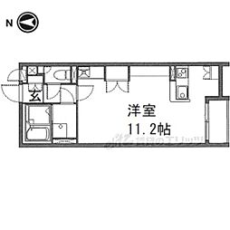 レオネクストノースブリッジ三山 ワンルームの間取図画像