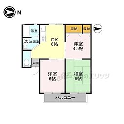 シグナスハイツB棟 3DKの間取図画像