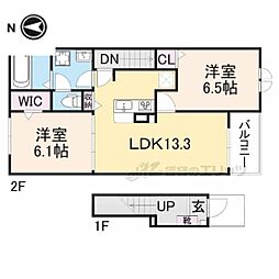 ヴィラ・シャルマン 2LDKの間取図画像