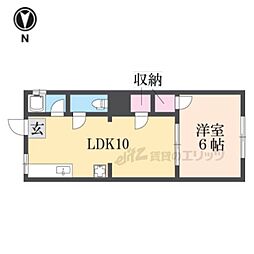 双葉荘 1LDKの間取図画像