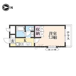 ノーブルコートN 1Kの間取図画像