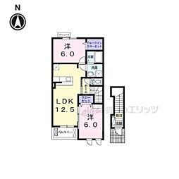 メゾン・ド・ノワ2 2LDKの間取図画像