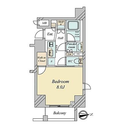 北東角部屋です