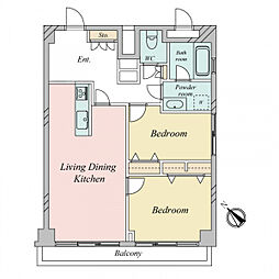 シティマンション東中野 2LDKの間取図画像