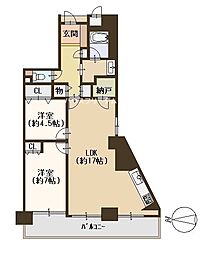 ファミールハイツ上野芝3番館 2SLDKの間取図画像