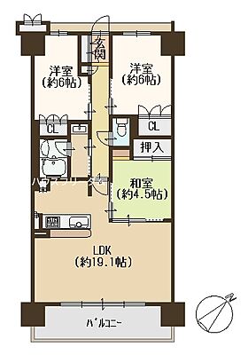 間取り シャルマンフジ新金岡ラプラス 5階/5Ｆ