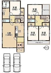 大阪市平野区瓜破南　中古戸建 4LDKの間取り