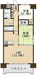 アンビエント金剛東 2LDKの間取図画像