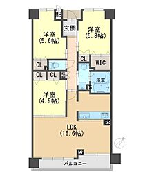 グランスイート南茨木 3LDKの間取図画像