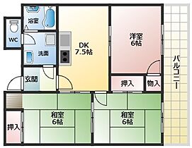 松井第三マンション  ｜ 大阪府藤井寺市惣社1丁目（賃貸マンション3LDK・4階・58.00㎡） その2