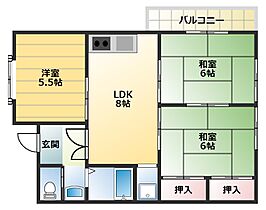 マンショングランディ  ｜ 大阪府柏原市国分西2丁目（賃貸マンション3LDK・2階・53.00㎡） その2